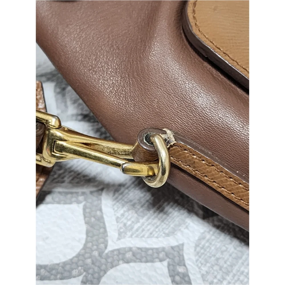 Burberry Leather Drawstring Crossbody Bag Brown